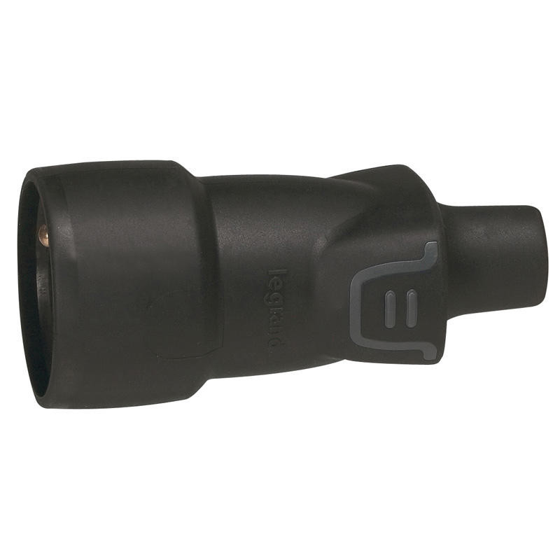 Prolongateur fiche borne à vis 2P+T 16A à sortie droite – Noir – 050446 – Legrand