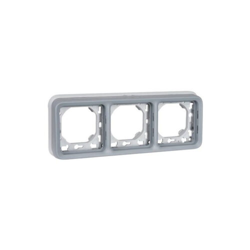 Support plaque 3 postes horizontaux composable IP55 - Plexo - Gris - 069687 - Legrand