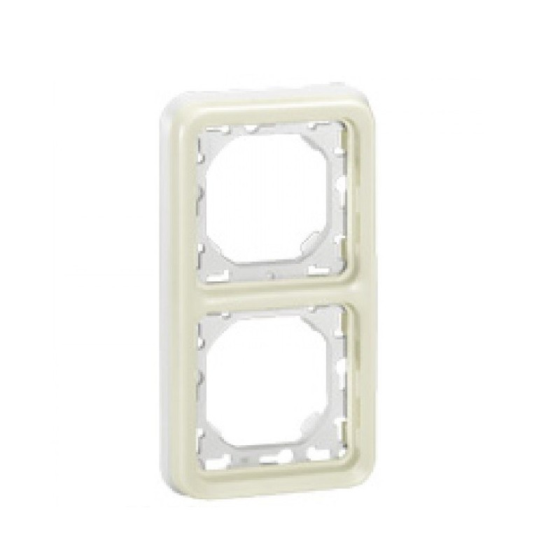 Support plaque 2 postes verticaux composable IP55 – Plexo – Blanc – 069696 – Legrand