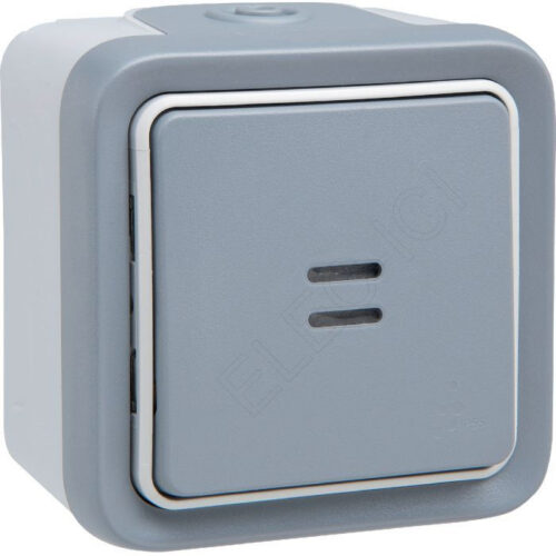 Interrupteur lumineux saillie complet IP55 10AX 250V - Plexo - Gris - 069713 - Legrand