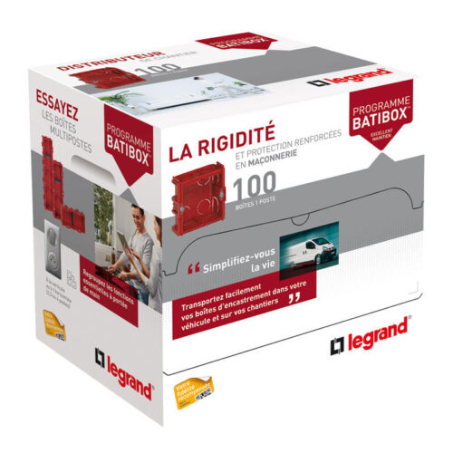 Distributeur de 100 boîtes maçonnerie Batibox - Profondeur 40mm - Distribox - 080117 - Legrand
