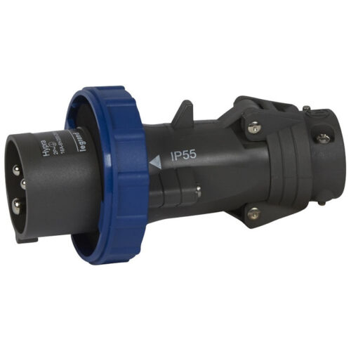Fiche mobile droite Hypra 200V~ à 250V~ - 2P+T - IP66/67-55 - 16A - 051156 - Legrand