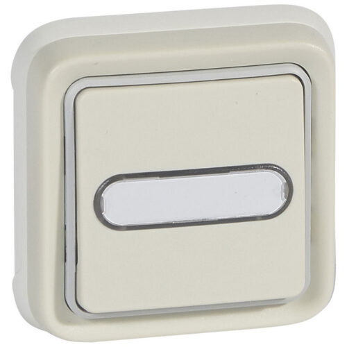 Poussoir inverseur NO+NF lumineux avec porte-étiquette Plexo complet IP55 - Blanc - 069864 - Legrand