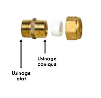 Raccord C+ Mâle 804 - à bague PTFE - 1/2-10 - Thermador