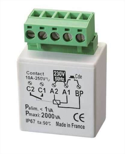 Télérupteur temporisé Encastrable 2000W avec Neutre - MTR2000E - Yokis