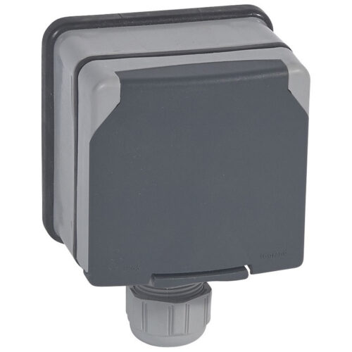 Prise 3P+T 20A Plexo - Gris - 090456 - Legrand
