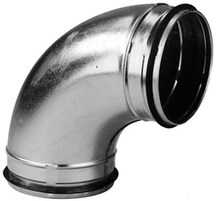Coude 90° Véloduct CDV 200 acier galvanisé - Ø 200mm - 867768 - Unelvent