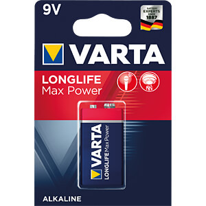 Pile alcaline 6LR61 Longlife Max Power 640 mAh 9 V - 4722 - Varta