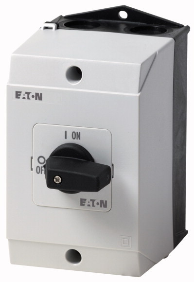 Interrupteur marche/arrêt avec manette noire et plastron - P1-25/I2/HI11 - 207302 - Eaton