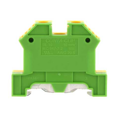 Borne de Terre de protection - SL10/35 - Vert/Jaune - 1213.2 - Electro Speed