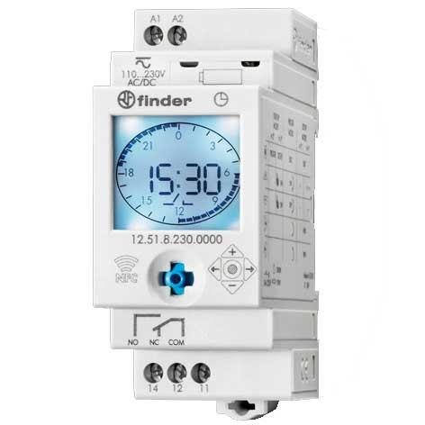 interrupteur horaire digitale modulaire, hebdomadaire, 1 contact inverseur, 16A, 230V 122182300000