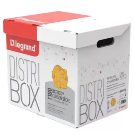 Distributeur de 100 boîtes cloisons sèches Batibox - Profondeur 50 mm - 080009L - Legrand