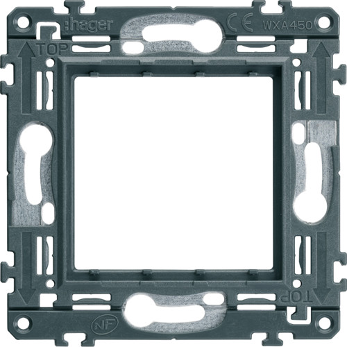 Support à vis Gallery pour 2 modules – Gris foncé RAL 7011 – WXA450 – Hager