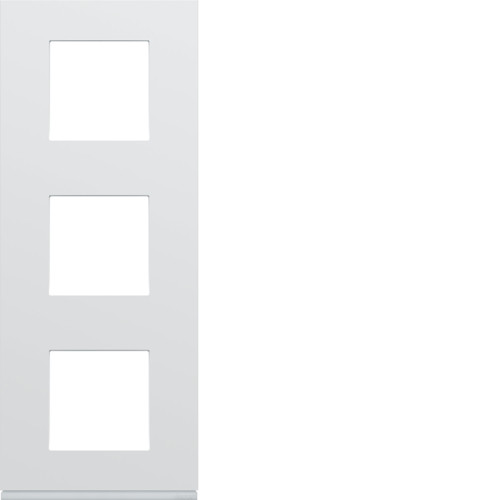 Plaque de finition 3 postes vertical Gallery - Entraxe 71mm - Blanc Pure - WXP0043 - Hager