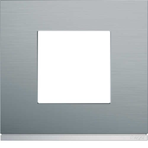 Plaque de finition 1 poste Gallery en acier - Bright inox - WXP4202 - Hager