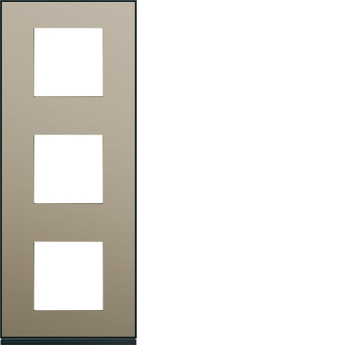 Plaque de finition 3 postes verticale Gallery - Entraxe 71mm - Bronze - WXP2243 - Hager