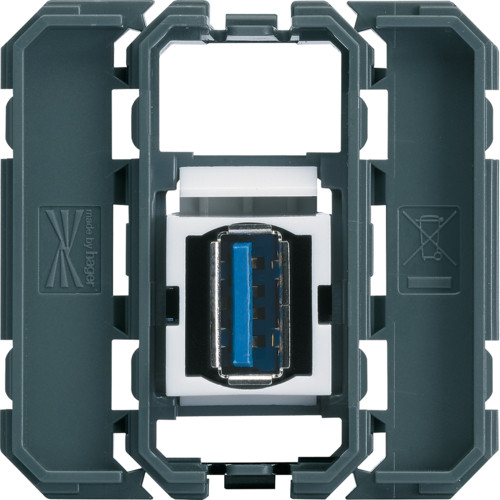 Prise USB 3.0 prise traversante Gallery - 2 modules - WXF644 - Hager