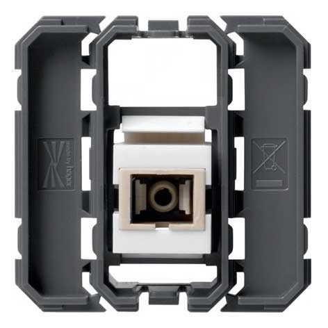 Prise optique traversante SC Gallery - 2 modules - WXF645 - Hager