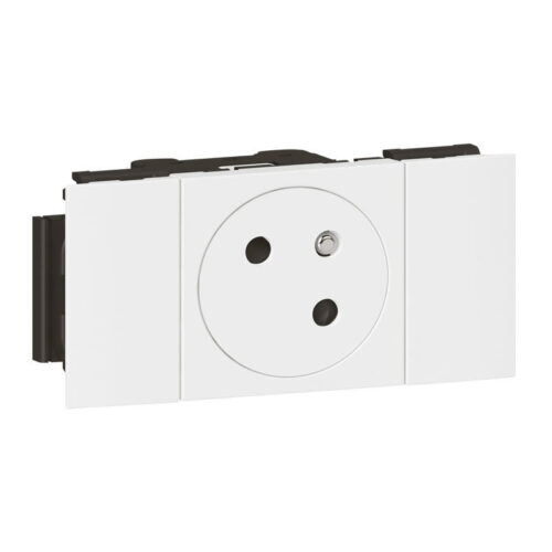 Prise de courant 2P+T pour goulotte Mosaic Link - Blanc - 077101L - Legrand