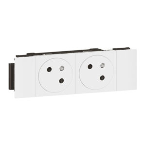 Double prise de courant 2P+T pour goulotte Mosaic Link - Blanc - 077102L - Legrand