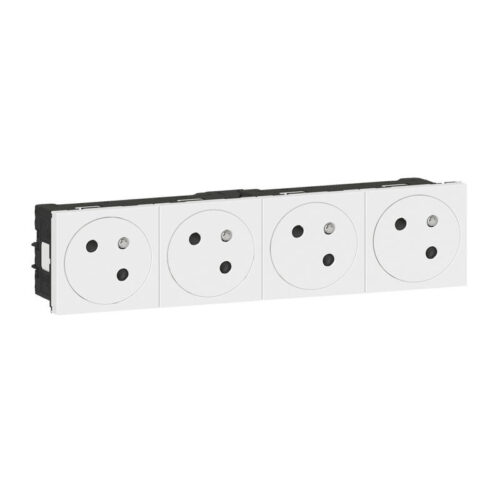 Quadruple prise de courant 2P+T Surface Mosaic Link - Blanc - 077144L - Legrand