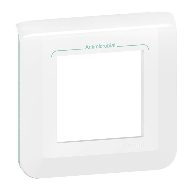 Plaque de finition 1 poste Mosaic - Blanc antimicrobien - 078722L - Legrand