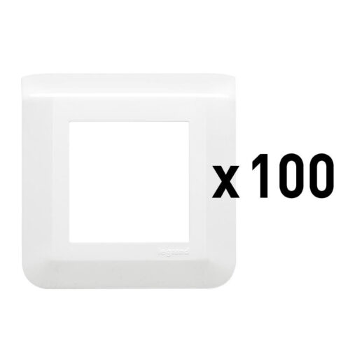 Lot de 100 plaques de finition 2 modules Mosaic - Blanc - 078899L - Legrand