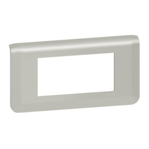 Plaque de finition horizontale 4 modules Mosaic - Aluminium - 079314L - Legrand