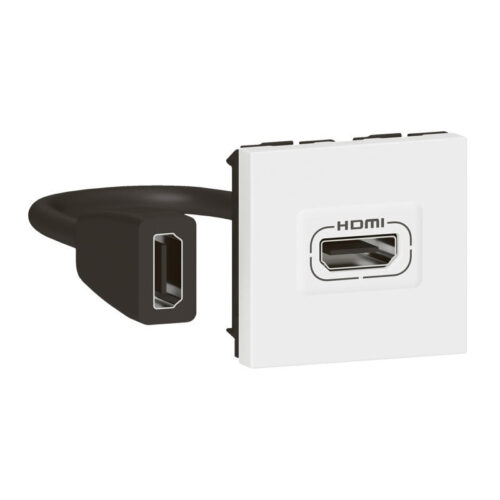 Prise HDMI typeA version 1.4 préconnectorisée Mosaic - Blanc - 078979L - Legrand