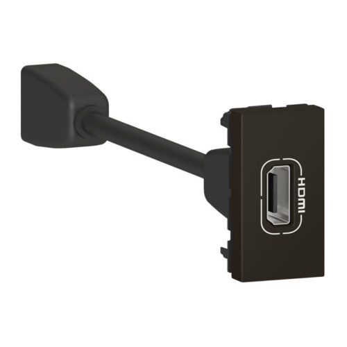 Prise HDMI typeA version 1.4 préconnectorisée Mosaic - Noir mat - 079478L - Legrand