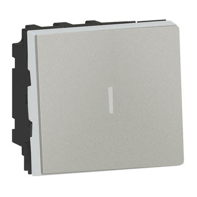 Permutateur 10AX 250V~ Easy-Led Mosaic - 2 modules - Alu - 079221L - Legrand