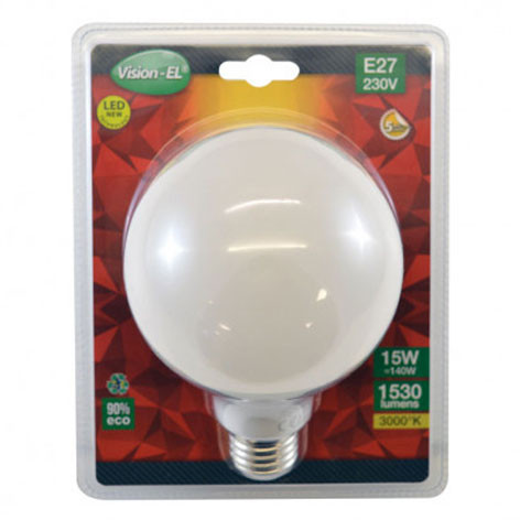 Ampoule Led globe - G95 15W - 3000K - E27 - 7433 - Vision EL