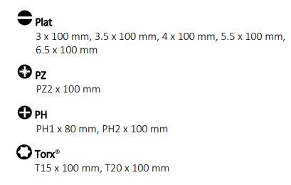 Kit de 10 tournevis interchangeables - 412108 - E-Robur - Mon