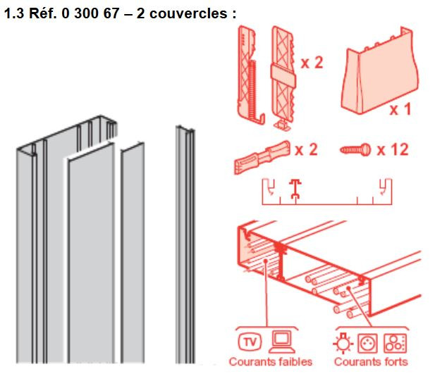 Legrand - Goulotte GTL avec couvercle 65x250 mm - 1 corps