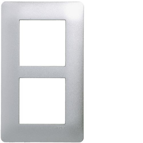 Plaque de finition 2 postes - Verticale - Essensya - Titane - WE496 - Hager