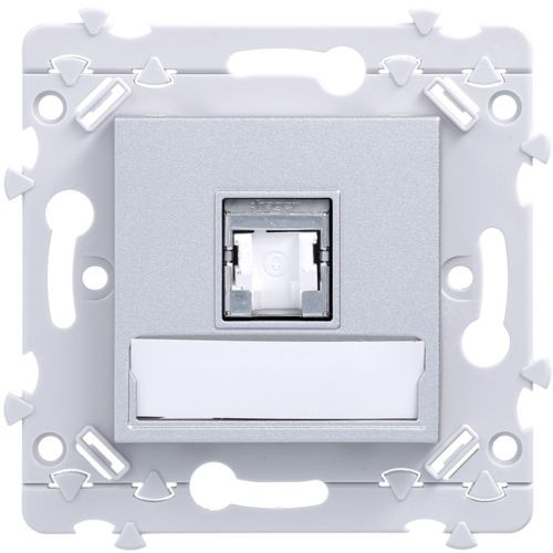 Prise RJ45 catégorie 6 STP/SFTP pour Grade 3- Essensya - Titane - WE226T - Hager