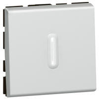 Interrupteur ou va-et-vient à voyant 10AX 250V~ Mosaic - 2 modules - Alu - 079212 - Legrand