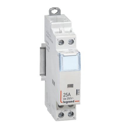 Contacteur de puissance CX3 bobine 24V~ - sans commande manuelle - 2P/250V~-25A-2F - 412505 - Legrand