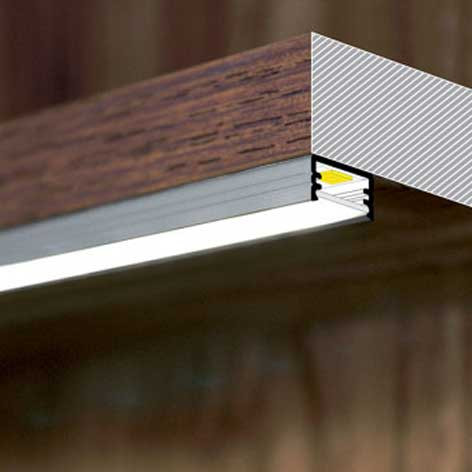 Profile Fin en Aluminium Brut - 1Mètre - pour bandeaux Led - 9804 - Miidex Lighting