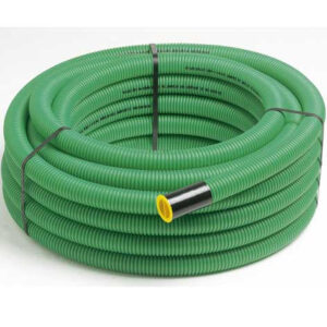 Gaine TPC verte, diamètre 40 mm, vendu en rouleau de 50 mètres pour réseau télécom enterré.