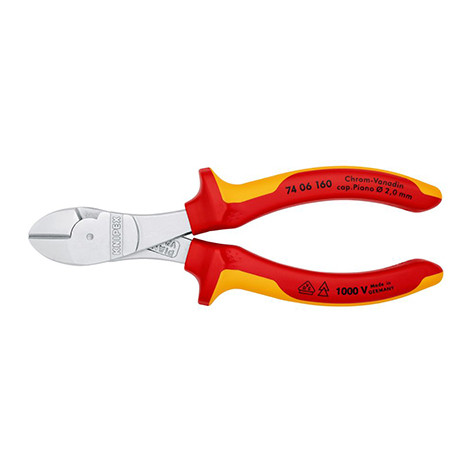 Pince coupante de côté isolée à forte démultiplication - 7406160 - Knipex