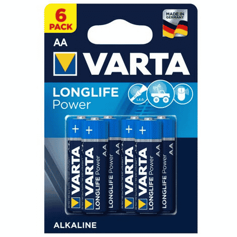 Pile alcaline LR06 (AA) Longlife Power 1.5 V – Blister de 6 – 4906/6 – Varta