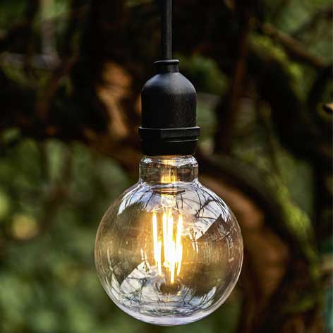 Suspension Outdoor avec prise IP44 - noir - 5M - culot E27- 143002 - Bailey