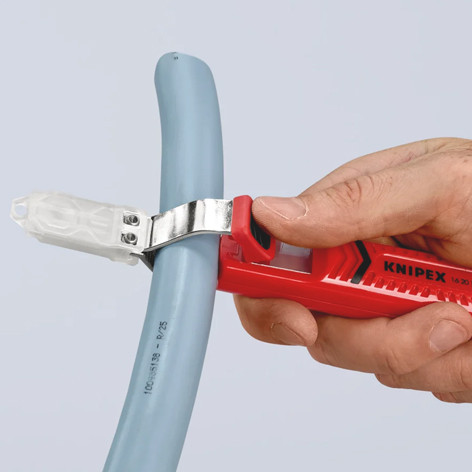 Outil à dégainer câbles ronds de 8 à 28 mm - Avec lame crochet - 1620165SB - Knipex demonstration
