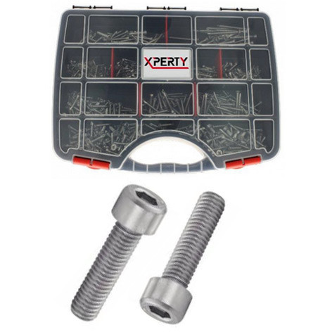 Coffret de vis à métaux - Acier zingué - Tête cylindrique - 212 pièces - XPE0461734 - Xperty