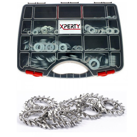 Coffret de rondelles Eventail - Acier - 970 pièces - XPE0461789 - Xperty