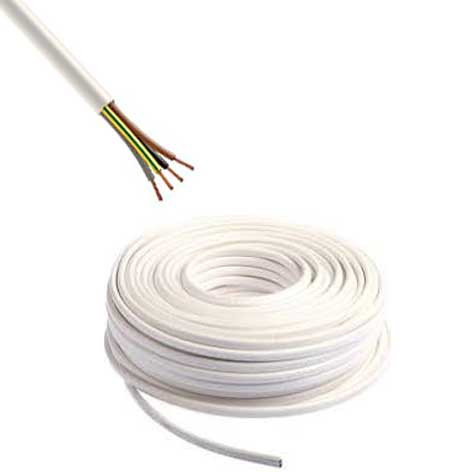 Câble électrique souple blanc – HO5VV-F 4G1,5mm2 – en couronne de 50 m