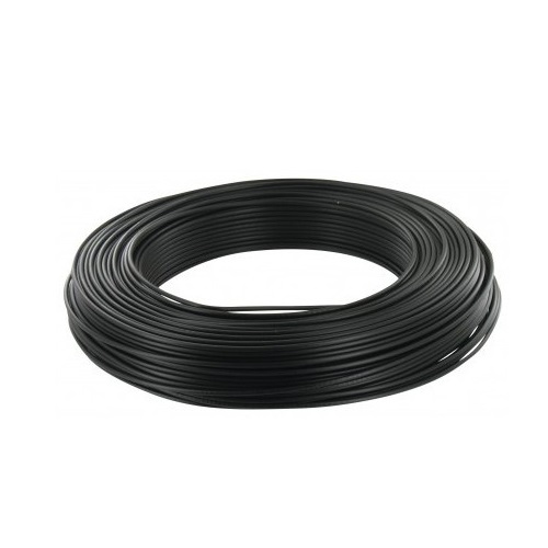Fil électrique rigide - HO7VU - 1,5mm² - Noir - VU1,5N - Couronne de 100m