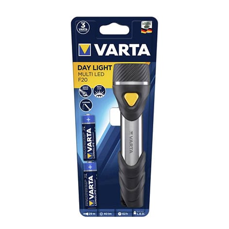 Lampe de poche LED F20 Daylight+ à piles AA – 16632 – Varta