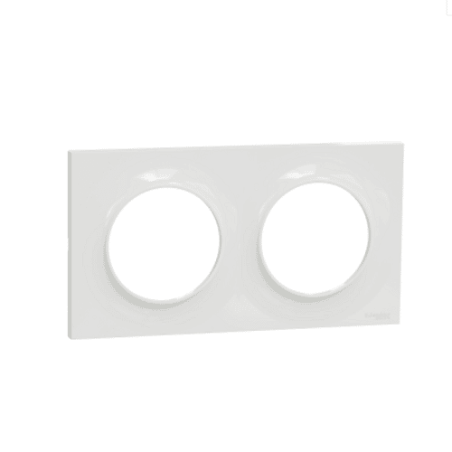 Plaque de finition carrée – 2 Postes – Blanc – Odace Styl – S520704 – Schneider